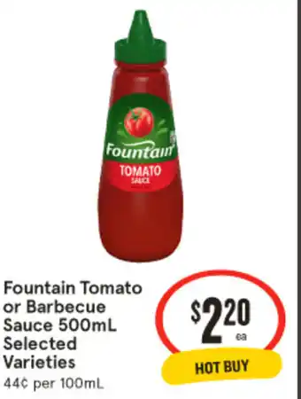 IGA Fountain tomato or barbecue sauce offer