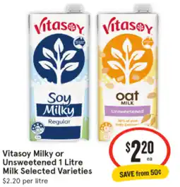 IGA Vitasoy milky or unsweetened milk offer