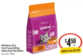 IGA Whiskas dry cat food offer