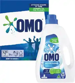 IGA OMO Laundry Liquid 2 Litre or Powder 2kg Selected Varieties offer