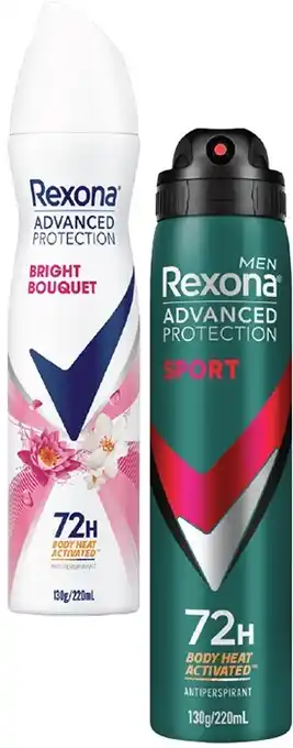 IGA Rexona Advanced Protection Antiperspirant Spray 220mL Selected Varieties offer