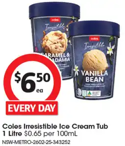 Coles Ice cream tub offer