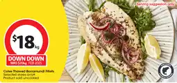 Coles Thawed barramundi fillets offer