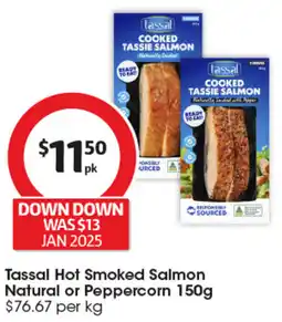 Coles Hot smoked salmon natural or peppercorn offer