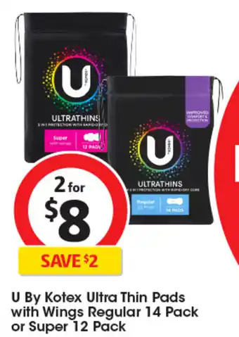 Coles Ultra thin pads with wings regular offer