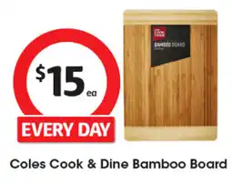 Coles Cook & dine bamboo board offer