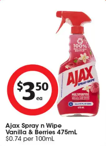 Coles Ajax Spray n Wipe Vanilla & Berries offer