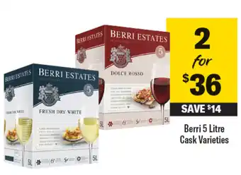 Coles Berri cask varieties offer