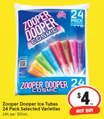 IGA Zooper dooper ice tubes offer