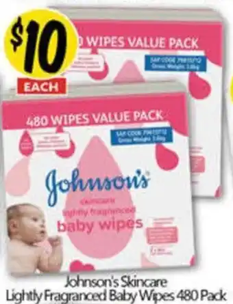 NQR Johnson's Skincare Lightly Fragranced Baby Wipes offer