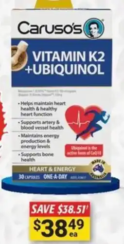 Cincotta Chemist Vitamin k2 +ubiquinol offer