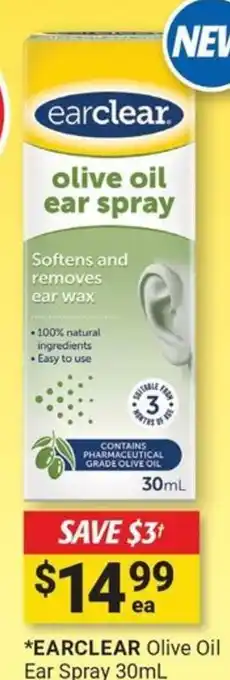 Cincotta Chemist Earclear olive oil ear spray offer