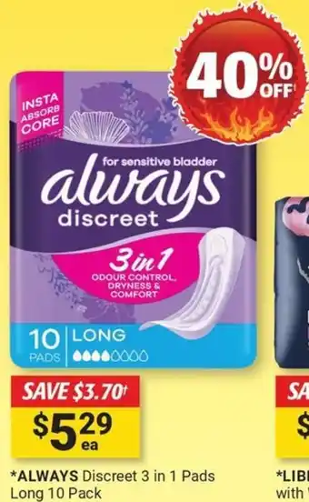 Cincotta Chemist Discreet 3 in 1 pads offer