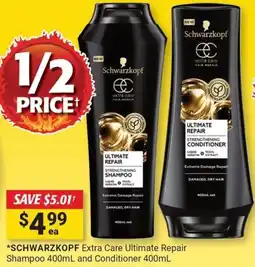 Cincotta Chemist Extra care ultimate repair shampoo and conditioner offer