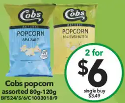 Cheap as Chips Cobs popcorn assorted offer