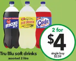 Cheap as Chips Tru blu soft drinks offer