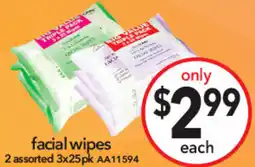 Cheap as Chips Facial wipes 2 assorted offer