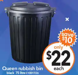 Cheap as Chips Queen rubbish bin black offer