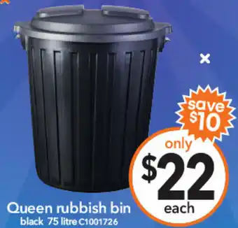 Cheap as Chips Queen rubbish bin black offer