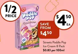 Foodworks Paddle pop ice cream offer