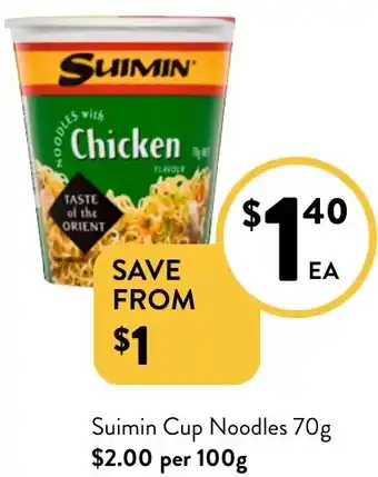 Foodworks Cup noodles offer