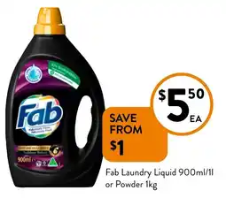 Foodworks Fab laundry liquid offer