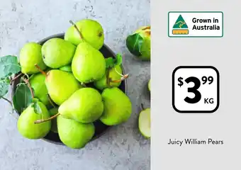 Foodworks Juicy william pears offer