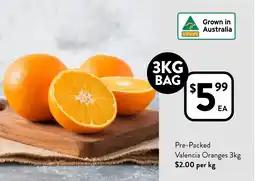 Foodworks Pre-packed valencia oranges offer