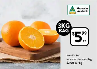 Foodworks Pre-packed valencia oranges offer