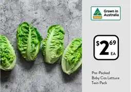 Foodworks Pre-packed baby cos lettuce twin pack offer