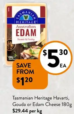 Foodworks Havarti, gouda or edam cheese offer