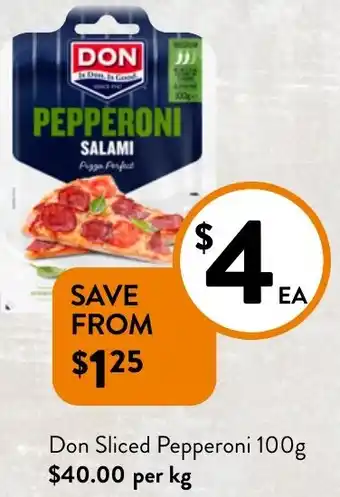 Foodworks Sliced pepperoni offer