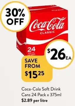 Foodworks Coca-cola soft drink cans offer