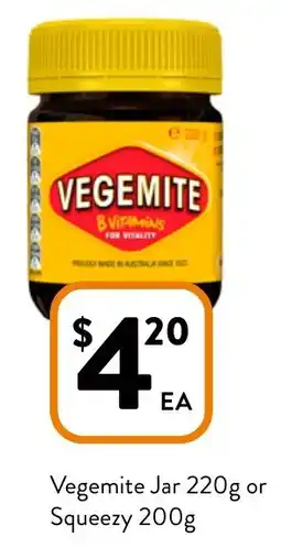 Foodworks Vegemite jar or squeezy offer