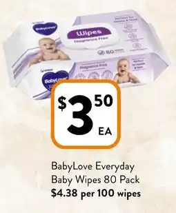 Foodworks Everyday baby wipes offer