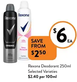 Foodworks Rexona Deodorant offer