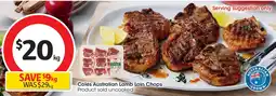 Coles Coles Australian Lamb Loin Chops Product sold uncooked offer