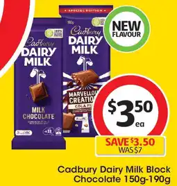 Coles Cadbury Dairy Milk Block Chocolate offer