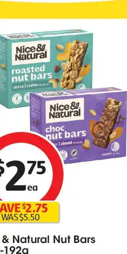 Coles Nice and Natural Nut Bars 180g-192g offer