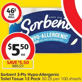 Coles Sorbent 3-Ply Hypo-Allergenic offer