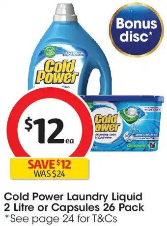 Coles Cold Power Laundry Liquid offer