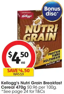 Coles Kellogg's Nutri Grain Breakfast Cereal offer