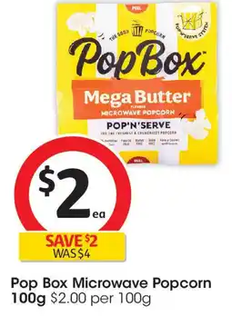 Coles Pop Box Microwave Popcorn offer