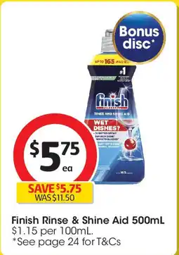 Coles Finish Rinse & Shine Aid 500mL offer