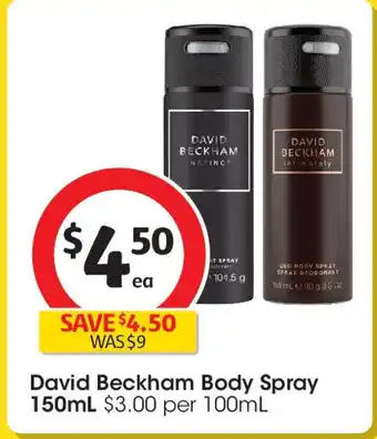 Coles David Beckham Body Spray offer