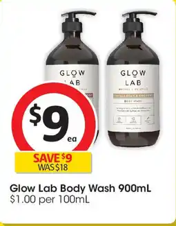 Coles Glow Lab Body Wash offer