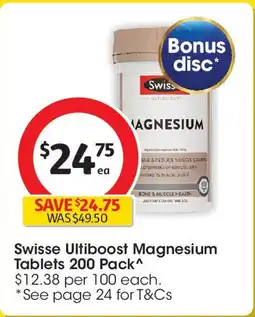 Coles Swisse Ultiboost Magnesium Tablets offer