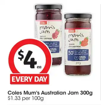 Coles Coles Mum's Australian Jam offer