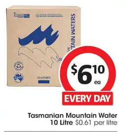 Coles Tasmanian Mountain Water offer