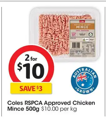 Coles Coles RSPCA Approved Chicken Mince offer